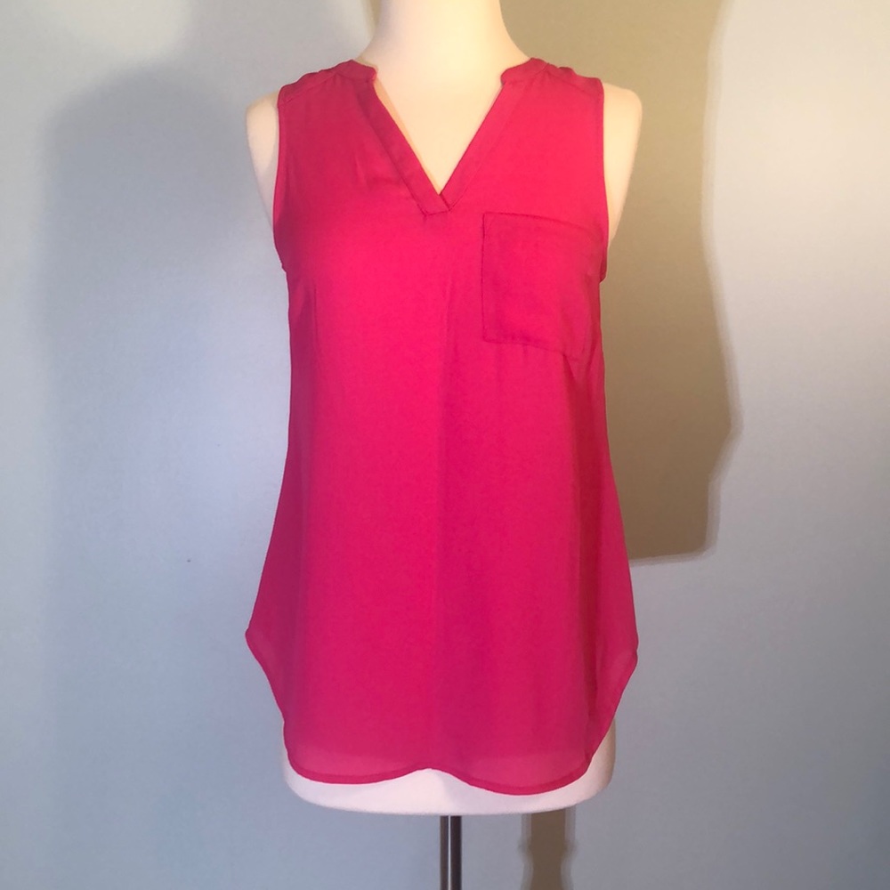 NWOT - Hot Pink Chiffon Tank